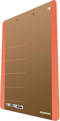 DONAU klemplaat, A4, hardboard karton, staand, bruin-oranje