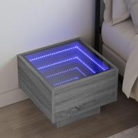 Nachtkastje met Infinity LED 40x40x30 cm grijs sonoma eiken - thumbnail