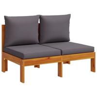 Tuinbank 2-zits met kussens massief acaciahout - thumbnail