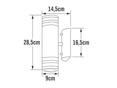KonstSmide WandspotModena Up - Down 2-lichts 28cm mat zwart - 7516-750 - thumbnail