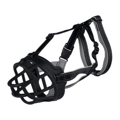 TRIXIE MUILKORF MUZZLE FLEX SILICONE ZWART M-L 22X26 CM - thumbnail