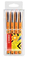 STABILO worker+ roller 0,5 mm etui van 4 stuks assorti - thumbnail