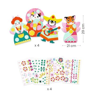 Collageactiviteit met glanzende stickers DJECO meerkleurig Collageactiviteit met glanzende stickers DJECO meerkleurig