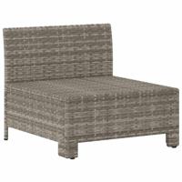 Tuinmiddenbank met kussens poly rattan grijs - thumbnail