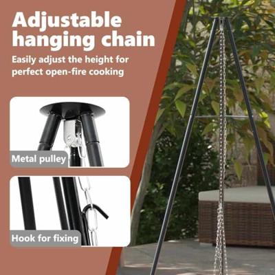 VidaXL Kampvuur tripod zwart 92 x 92 x 151,5 cm staal