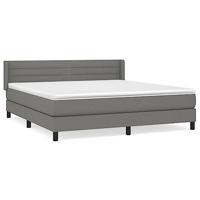 Boxspring met matras stof donkergrijs 160x200 cm - thumbnail
