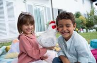 Pluche kip - GIPSY TOYS - Met geluid - 22 cm - Wit/grijs - thumbnail