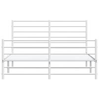 Bedframe met hoofd- en voeteneinde metaal wit 140x200 cm - thumbnail