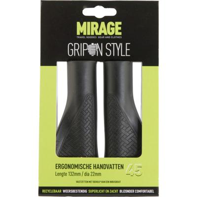 Mirage fiets handvatten - ergonomisch, zwart, 132mm Mirage fiets handvatten - ergonomisch, zwart, 132mm