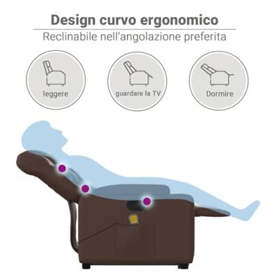 Sta-op-massagestoel verstelbaar kunstleer bruin