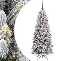 VidaXL Kunstkerstboom wit 150 cm pvc en plastic en staal en pe - thumbnail