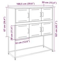 Dressoir 100,5x39x107 cm koudgewalst staal zwart - thumbnail