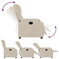 Fauteuil verstelbaar microvezelstof beige - thumbnail
