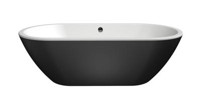 Vrijstaand bad Xenz Rens | 155x75 cm | Incl.Badafvoer-Zwart mat | Sleuf overloop | Acryl | Ovaal | Wit mat-Zwart mat Vrijstaand bad Xenz Rens | 155x75 cm | Incl.Badafvoer-Zwart mat | Sleuf overloop | Acryl | Ovaal | Wit mat-Zwart mat