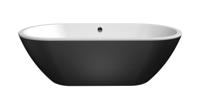 Vrijstaand bad Xenz Rens | 155x75 cm | Incl.Badafvoer-Zwart mat | Sleuf overloop | Acryl | Ovaal | Wit mat-Zwart mat - thumbnail