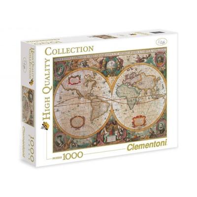 Clementoni puzzel oude wereldkaart, 1000st.