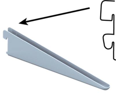 Element drager dubbel - wit - 22 cm - 1-haak