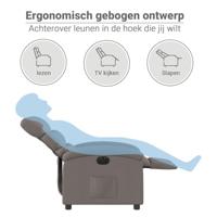 Fauteuil verstelbaar elektrisch stof taupe - thumbnail