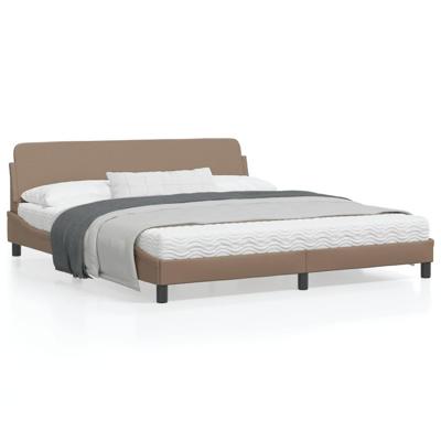 Bedframe met hoofdbord kunstleer cappuccinokleurig 180x200 cm Bedframe met hoofdbord kunstleer cappuccinokleurig 180x200 cm