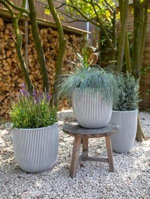 Capi nature groove nl bol bloempot 43x41 cm zwart goud - thumbnail