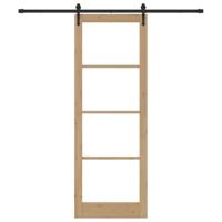 Schuifdeur ORKDAL Bruin 83 x 232 cm Hout en metaal - thumbnail