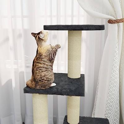 Kattenmeubel met sisal krabpalen 92 cm donkergrijs - thumbnail