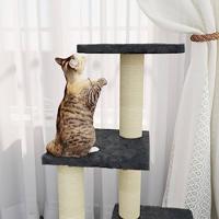 Kattenmeubel met sisal krabpalen 92 cm donkergrijs - thumbnail