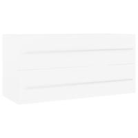 Wastafelkast met ingebouwde wastafel spaanplaat wit - thumbnail