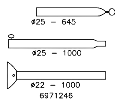 Campking Stormstok met Klapvoet 25/22 mm