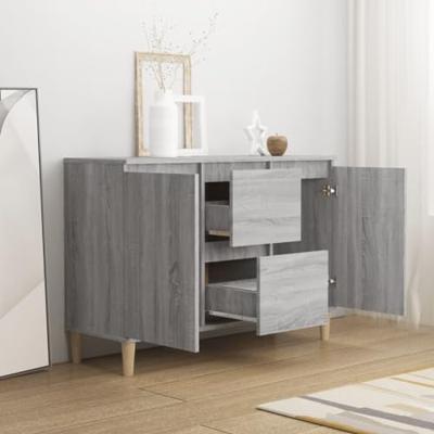 Dressoir 101x35x70 cm bewerkt hout grijs sonoma eikenkleurig Dressoir 101x35x70 cm bewerkt hout grijs sonoma eikenkleurig