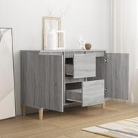 Dressoir 101x35x70 cm bewerkt hout grijs sonoma eikenkleurig - thumbnail