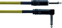 Cordial 14775 Jackplug Instrumenten Aansluitkabel [1x Jackplug male 6,3 mm (mono) - 1x Jackplug male 6,3 mm (mono)] 1.50 m Zwart, Geel Textielmantel - thumbnail