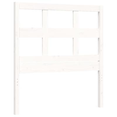 Bedframe met hoofdbord massief hout wit 160x200 cm