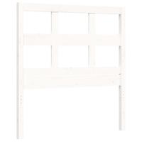 Bedframe met hoofdbord massief hout wit 160x200 cm - thumbnail