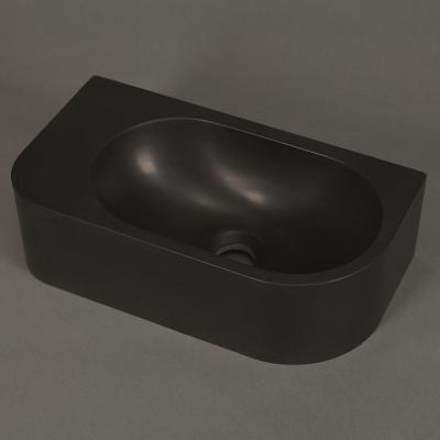 Fontein Luca Sanitair Wand 40x21.5x12 cm Solid Surface Zonder Kraangat Antraciet Links Luca Sanitair