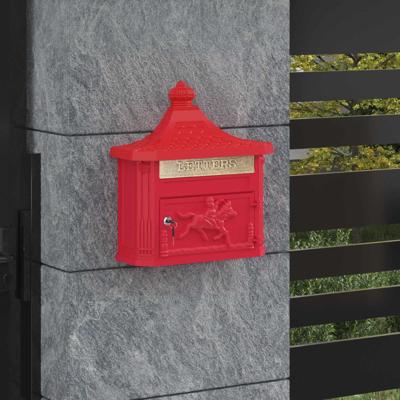 Wandgemonteerde brievenbus met opslag Rood 40.5 x 15.5 x 44 cm