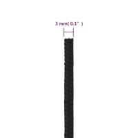VidaXL Boottouw 3 mm 100 m polypropeen zwart - thumbnail
