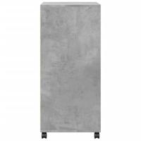 Rolkast 55x40x91 cm bewerkt hout betongrijs - thumbnail
