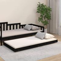 Bedframe 75x190 cm massief grenenhout zwart - thumbnail