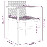 Tuinstoelen 2 st poly rattan en massief hout beige - thumbnail