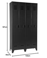 WOOOD Lockerkast 'Stijn' 2-deurs, kleur Zwart - thumbnail