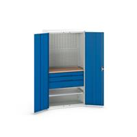 Bott Verso Systeemkast | 1050x550x2000mm | 1 Legbord | 3 Lades | 1 Perfo Achterwand | RAL 5010 - 16926572.11 - thumbnail