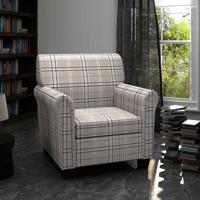 Fauteuil met kussen stof crme - thumbnail