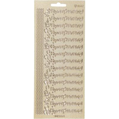 Creativ Company Stickers, hyvaa pääsiäistä, vel 10x23 cm, goud, 1 vel