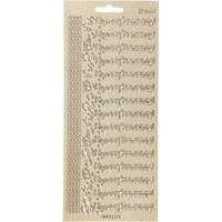 Creativ Company Stickers, hyvaa pääsiäistä, vel 10x23 cm, goud, 1 vel - thumbnail
