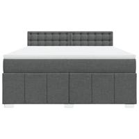 Boxspring met matras stof donkergrijs 200x200 cm - thumbnail