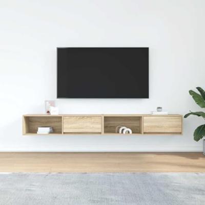 Tv-meubelen 2 st 100x31x25,5cm bewerkt hout sonoma eikenkleurig