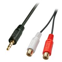 LINDY 35678 Kabel Jackplug / Cinch Audio Adapter [1x Jackplug male 3,5 mm - 2x Cinch-koppeling] Zwart - thumbnail