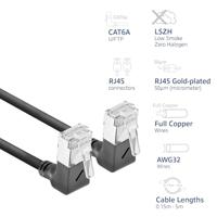 ACT DA6951 U/FTP CAT6A LSZH Slimline Patchkabel | RJ45 Connectoren 90° Haaks Boven naar 90° Haaks Boven | Zwart | 1,5 meter - thumbnail