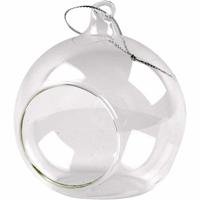 Creativ Company Glas ornament met opening, d 8 cm, 6 stuk/ 1 doos - thumbnail